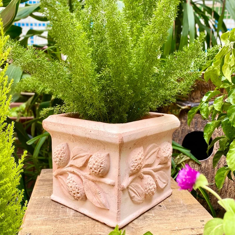 Handmade pottery pot European coarse  flower pot Roman red pottery pot Vintage coarse
