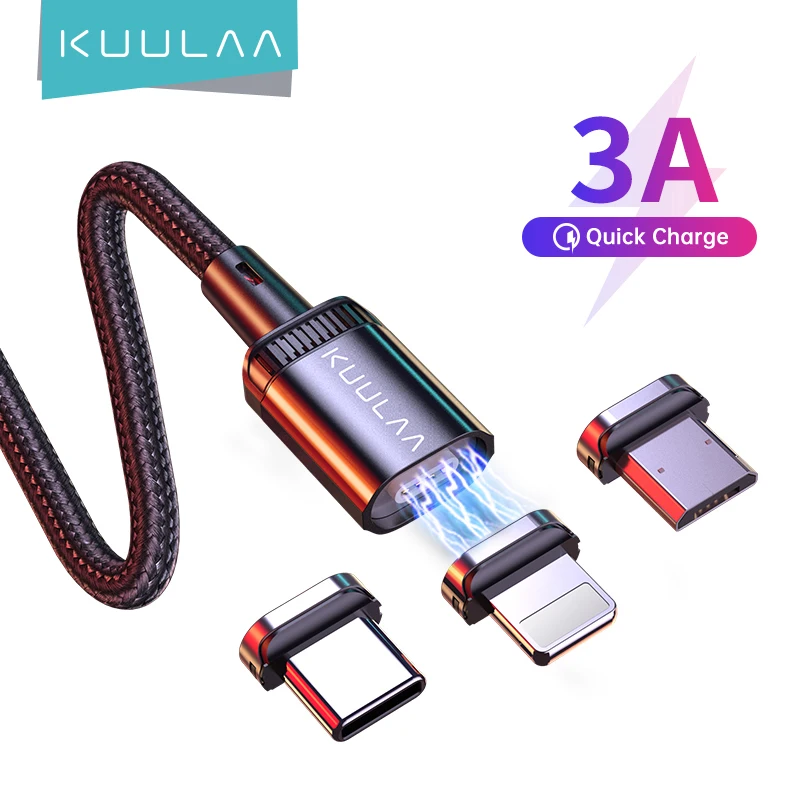 

KUULAA Magnetic Cable Micro USB Type C Fast Charging Cable For iPhone 12 11 Pro XS Max XR X 8 7 Charger MicroUSB USB C Wire Cord