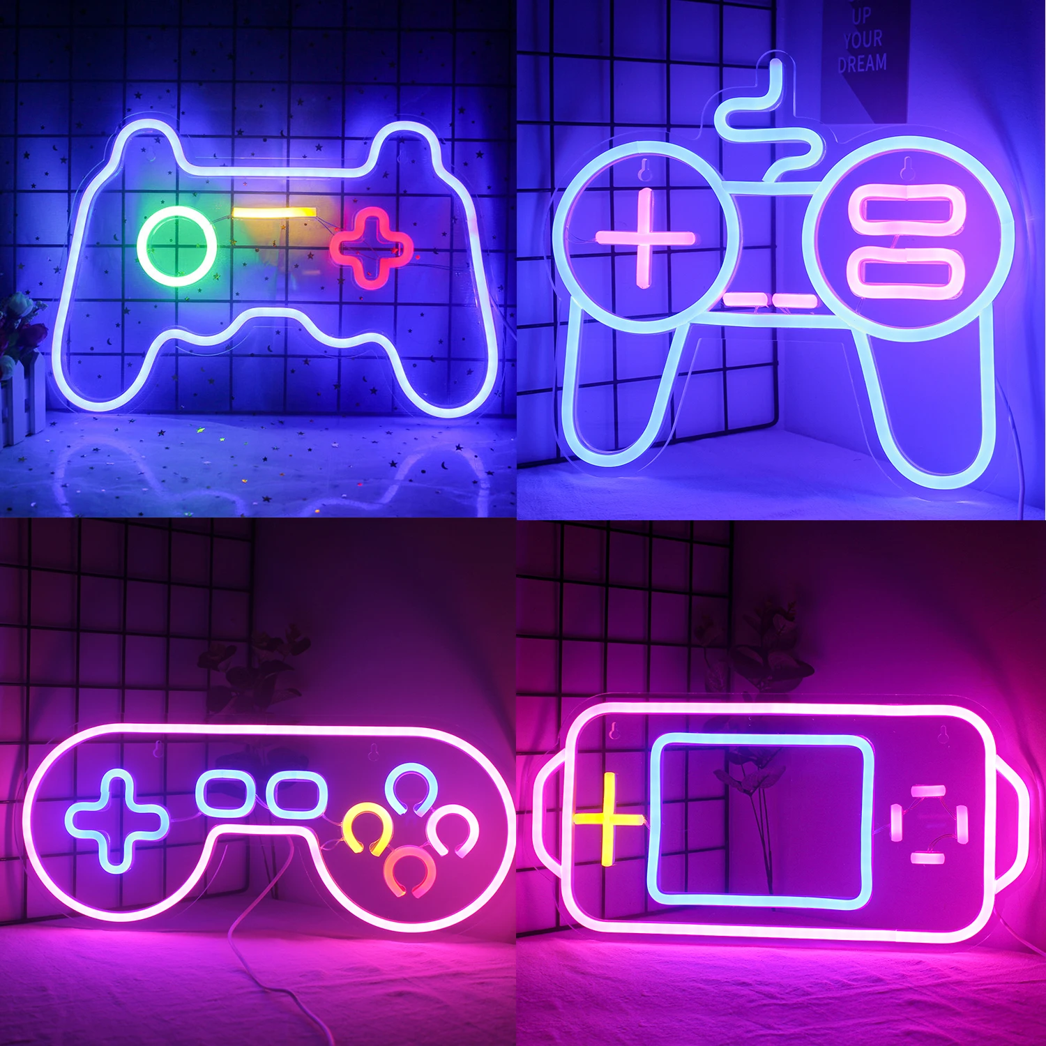 

Ineonlife Neon LED Neon Sign Light Gamepad Neon Light Shaped Lamp For Game Room Decor Xmas Party Bar Wedding Home DecorationGift