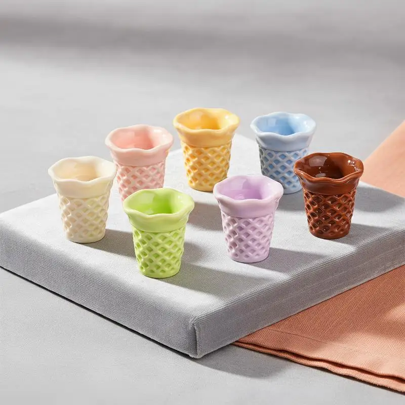 10pcs Kawaii Simulation Mini Waffle Crispy Cone Ice Cream Base DIY For Keychain Earrings Scrapbook Dollhouse Accessories