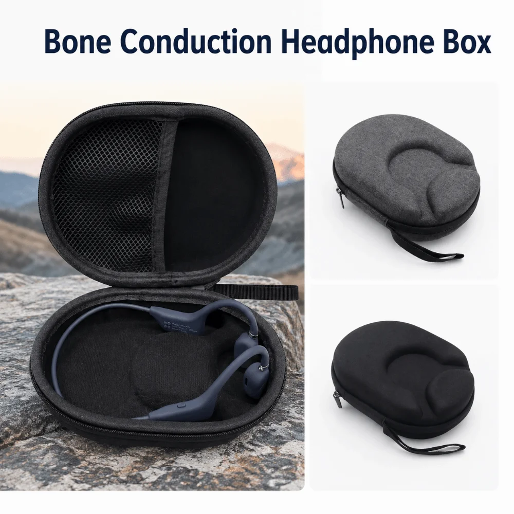 Shockproof Bone Conduction Headphone Box Waterproof with Handle Headset Carrying Case Dust-proof Wear-resistant view 3