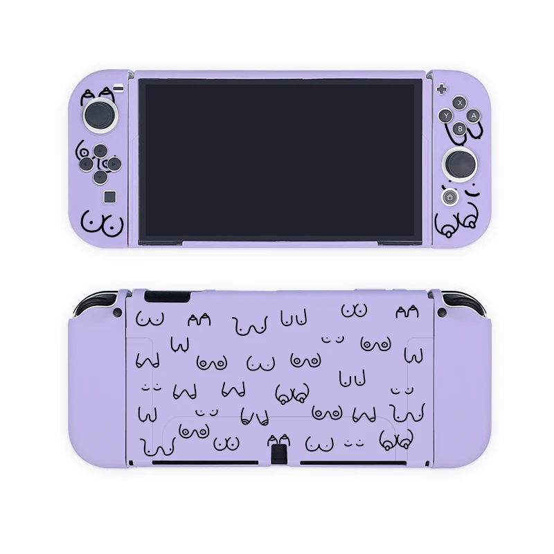 Милый чехол в эстетике Nintendo Switch с OLED-экраном, чехол с возможностью поворота, защитный чехол из ТПУ для контроллера Nintendo Switch Joy-Con