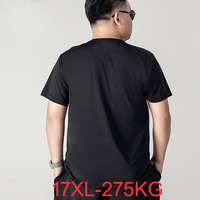 Summer plus size T Shirt 17XL 16XL men's ice casual Solid short-sleeved loose Short sleeve body shirt top 15XL Quick dry 275KG