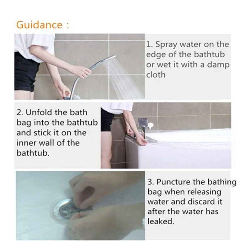 20Pcs Disposable Bathtub Bag, Portable Clear Disposable Thick Bathing Cover Bag Perfect For Travel,Hotel,SPA,Household