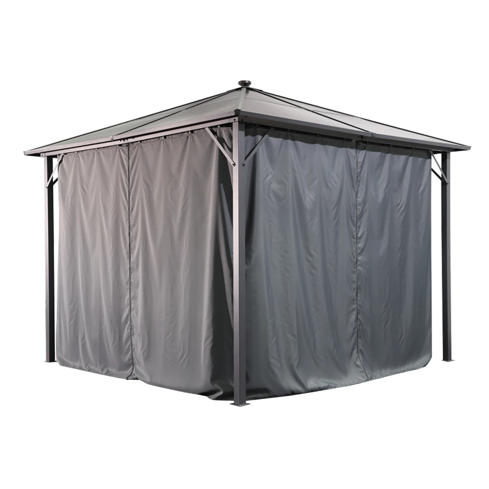 Waterproof All Weather Party Family Outdoor Patio Sunshade Durable Backyard Hardtop Iron 3x3 Gazebo Mosquito Netting