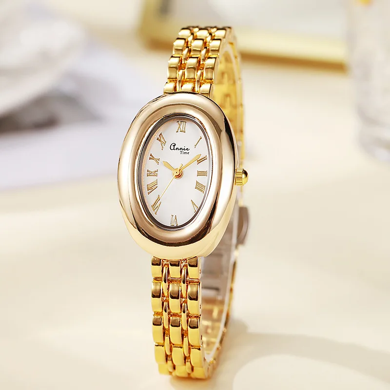 Fashion Brand Oval Style Quartz Watch Luxury Woman Girl Metal Steel Band Wristwatches Montre Femme Relógio Feminino Dropshipping