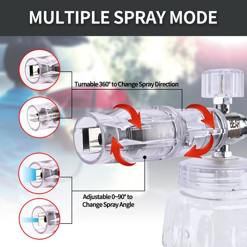 Imagen 2 del producto Lanza de espuma de aluminio para lavadora a presión, boquilla de espuma para lavado de coches, fabricante de espuma para Karcher Elitech Bort AR Bosch Michelin