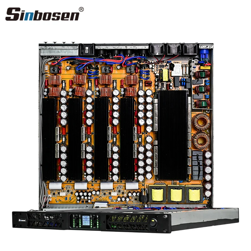 D4-3000 4x4760w amplificador de áudio de 4 canais montagem em rack amplificador de som ao vivo sinbosen classe d gan amplificador com potência pfc