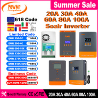 Powermr MPPT 100A 80A 60A 40A 30A 30A 20A Solar Charger Controller LCD Work With 12V 24V 36V 48V Lead-acid Lifepo4 Battery Solar Panel