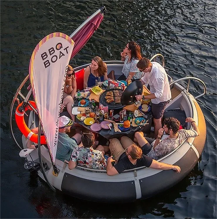 Parque de diversões aquático à venda, 10 Passenger Grill, BBQ Donut Boat