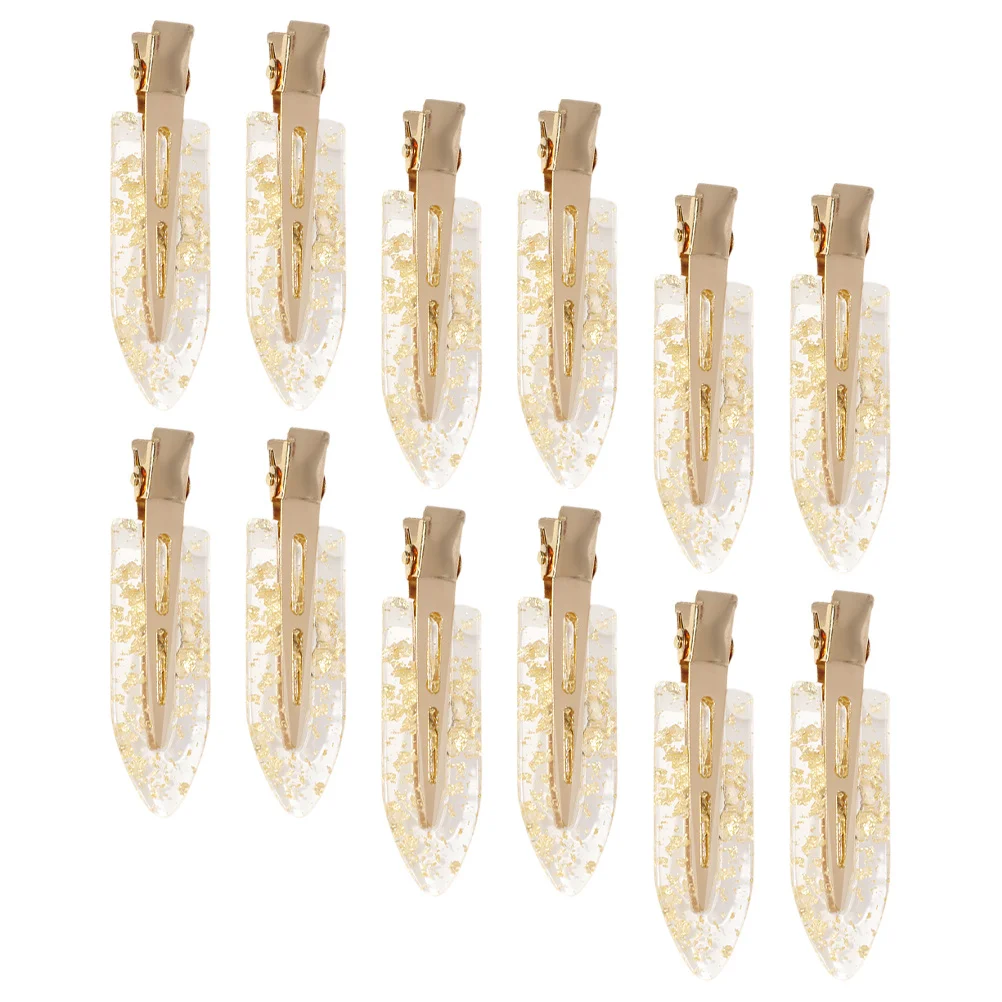 

12 pcs No Crease Hair Clips Glitter Duckbilled Hairpins Women Hair Accessories Small Decorative Clips For Party Daily Wear