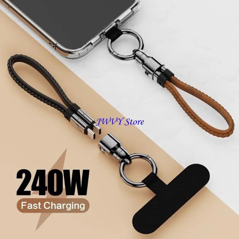 573A Lanyard telefonico USB C Cavo ricarica rapida con cavo rotante tipo C da 240 W