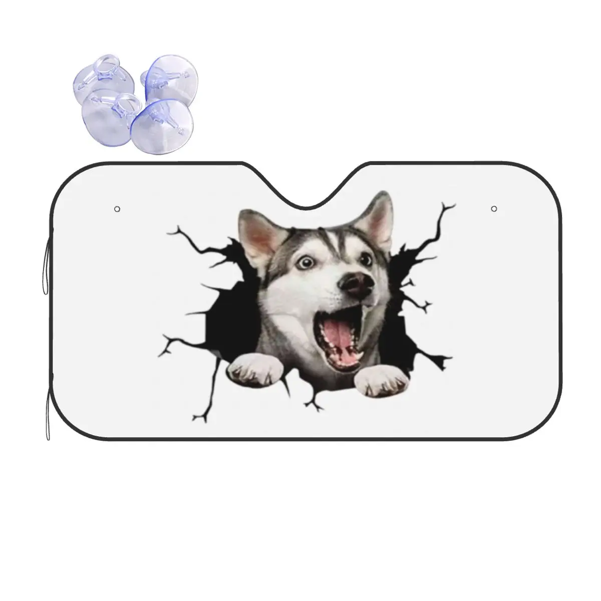 

Funny Siberian Husky Dog Sunshade Windscreen Dogs Animal Foils Car Window Windscreen Cover Ice Shield Dust Protection