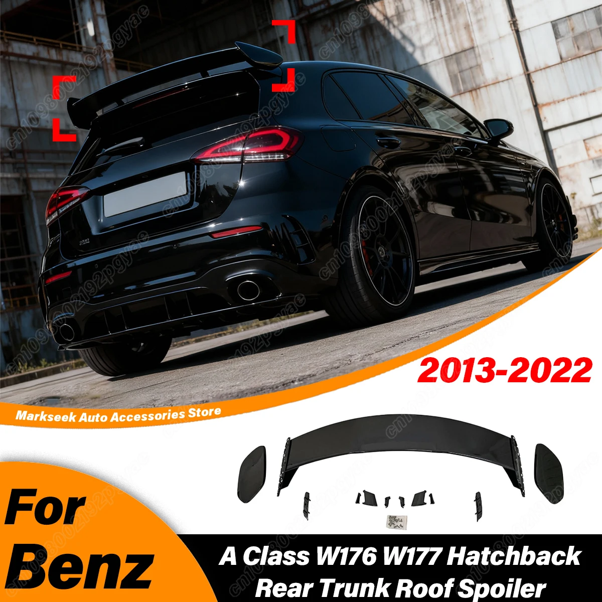 

Для Mercedes Benz A-Class W176 W177 A180 A200 A250 A260 AMG A45 Hatchback 2013-2022 Автомобильный задний спойлер багажника, комплект модификации кузова