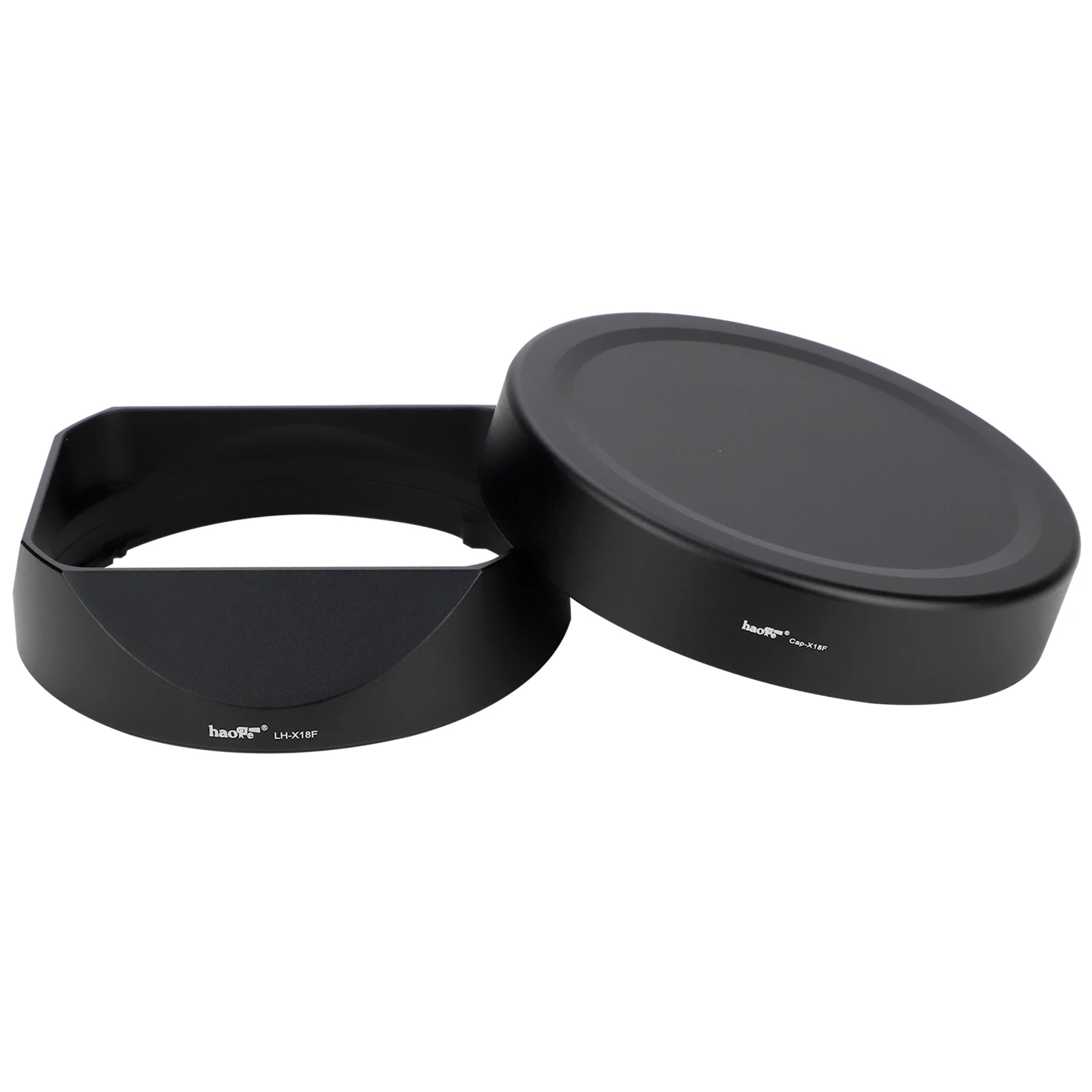 Haoge Lens Hood com tampa frontal de metal, baioneta quadrada para Fujifilm XF, LH-X18F, 18mm, F1.4 R LM WR
