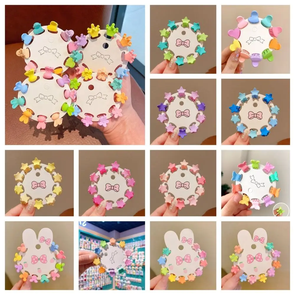 Girls Colorful Flower Star Crown Small Hair Claws Barrettes Cute Hair Claw Crab Clips Cartoon Hairpins Kids Hair Accessories