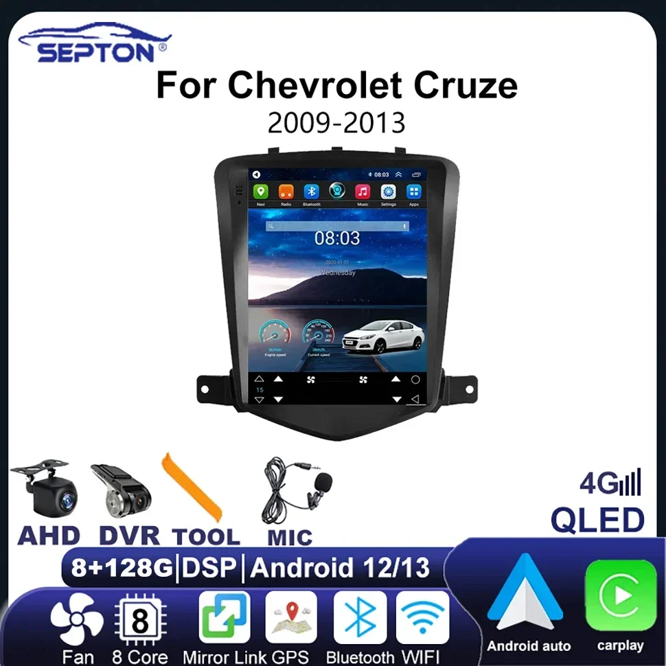 

SEPTON Car Radio 9.7" Android for Chevrolet Cruze 2008-2014 2 Din Vehicle Multimedia Player GPS Carplay Auto Stereo Head Unit 4G