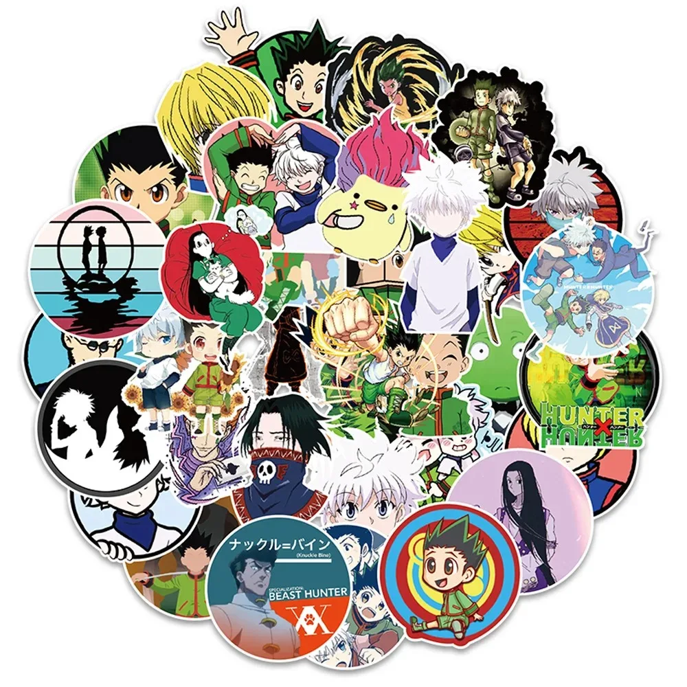 50PCS Anime Hunter X Hunter Sticker Kids Toys DIY Scrapbook Suitcase Luggage Ipad Cute Waterproof Decal Sticker