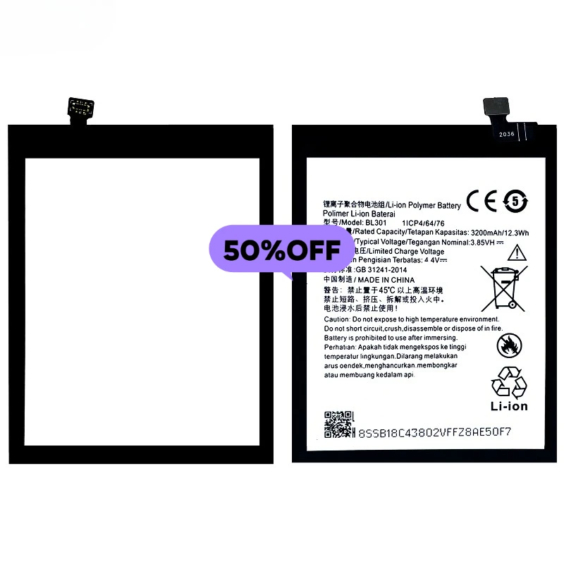 BL301 for Lenovo K6 Enjoy L38082  Mobile Phone Battery High Quality High Capacity  Replacement Bateria Grade A Cell with Tools