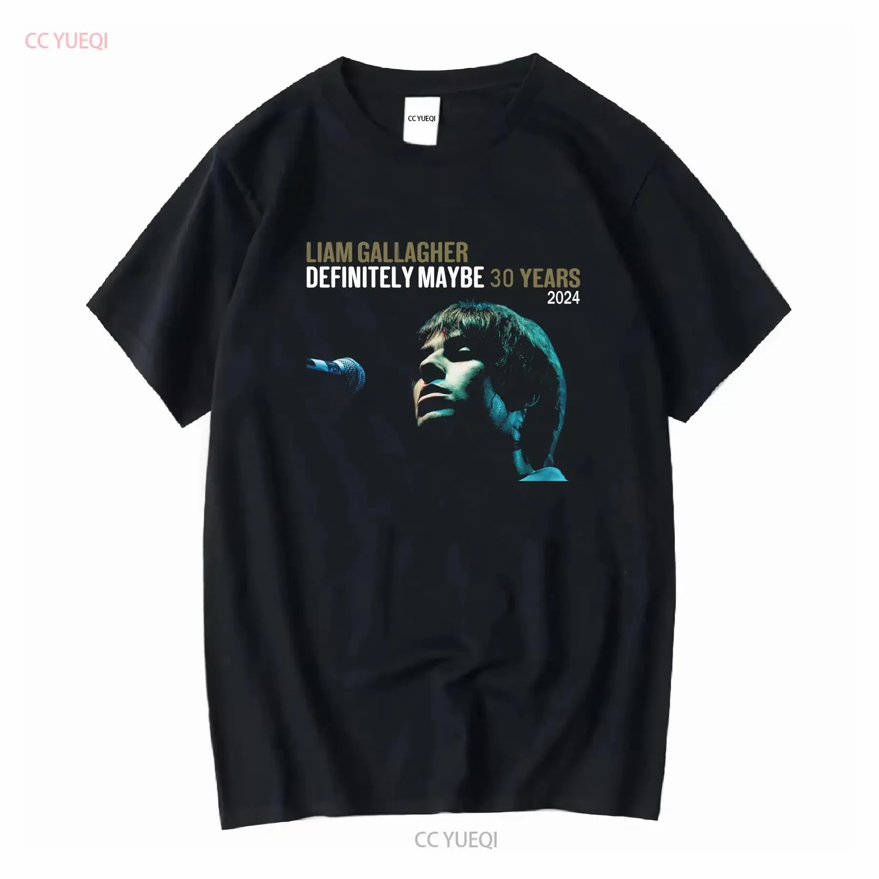 Liam Gallagher Definitely Maybe Tour 2024 T Shirt Fan long or short sleeves vintage Washed homme Slightly Breathable Unisex