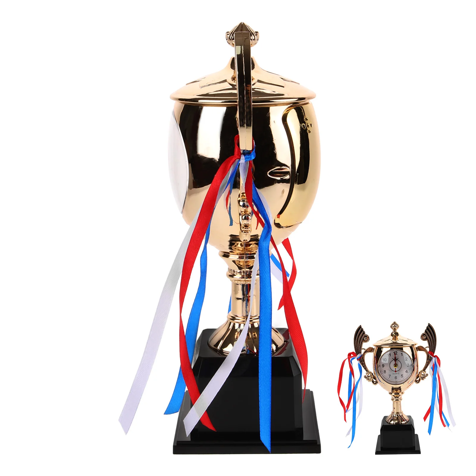

Trophy Shaped Alarm Clock Golden Desk Clock for Students Nightstand Table Timepiece Decorative Clock ABS
