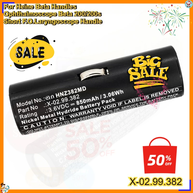 

850mAh Medical Battery for Heine Beta Handles Ophthalmoscope Beta 200 200s Short F.O.Laryngoscope Handle Rechargeable Battery