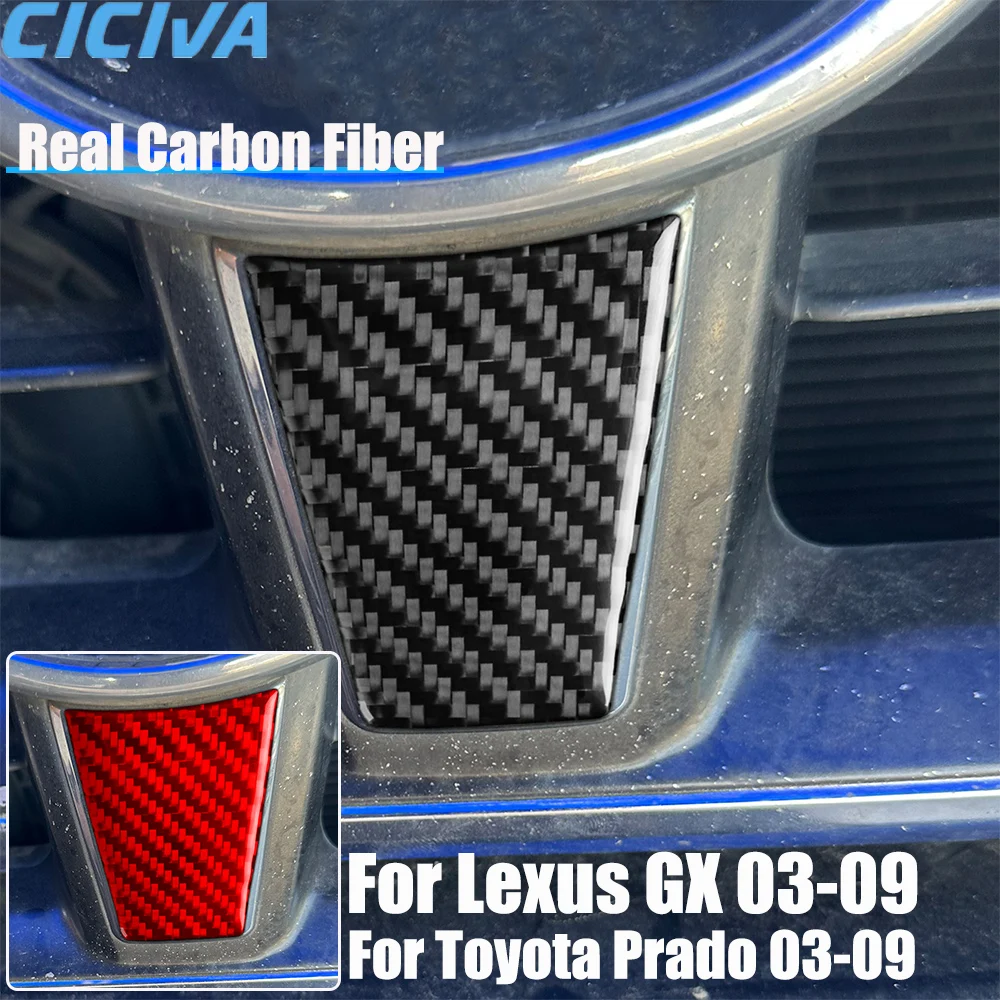 

Real Carbon Fiber Car Accessories Front Grille Panel Decorative Trim Cover Soft Sticker For Lexus GX For Toyota Prado 2003-2009