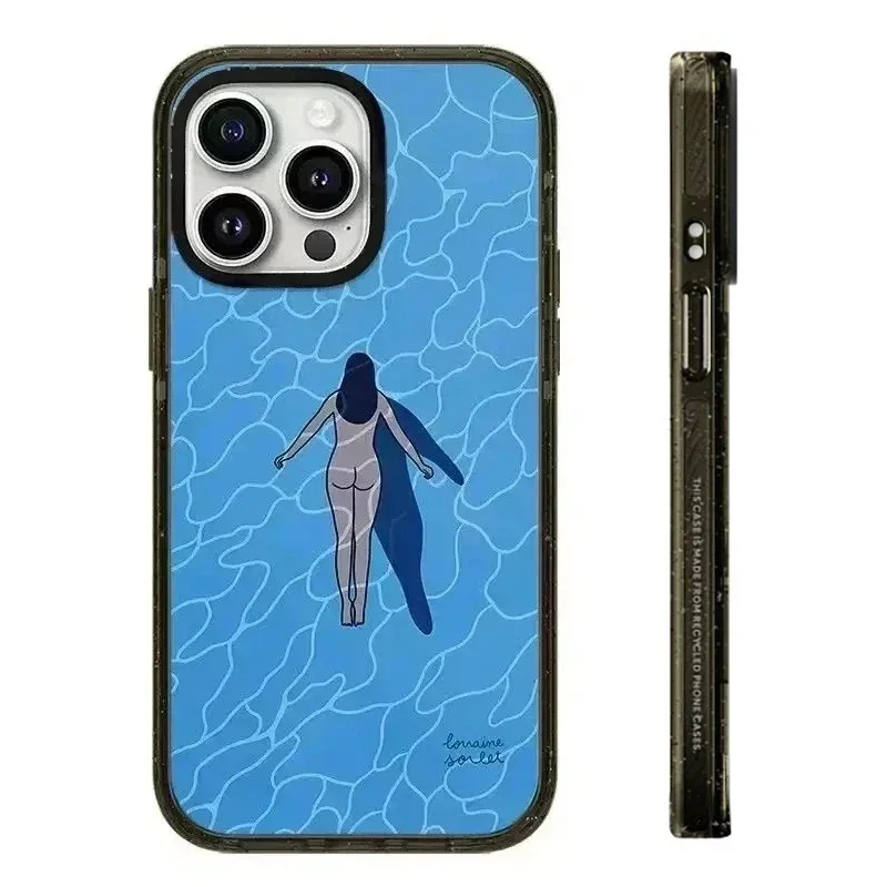 

2.0 Acrylic Swimming Girl iPhone 11 12 13 14 15 16 Pro Max Case - Protective iPhone Case