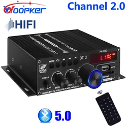 Wzmacniacz dźwięku Woopker Channel 2.0 HIFI Bluetooth Amp Home Digital Audio 12V3A AK380 AK370 AK280 AK270 AK170 do samochodu Bass Trebl