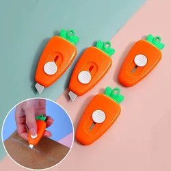 1Pc Cute Mini Carrot Shape Art Utility Knife Portable Pocket Paper Cutters Express Box Envelope Opener Blade Stationery