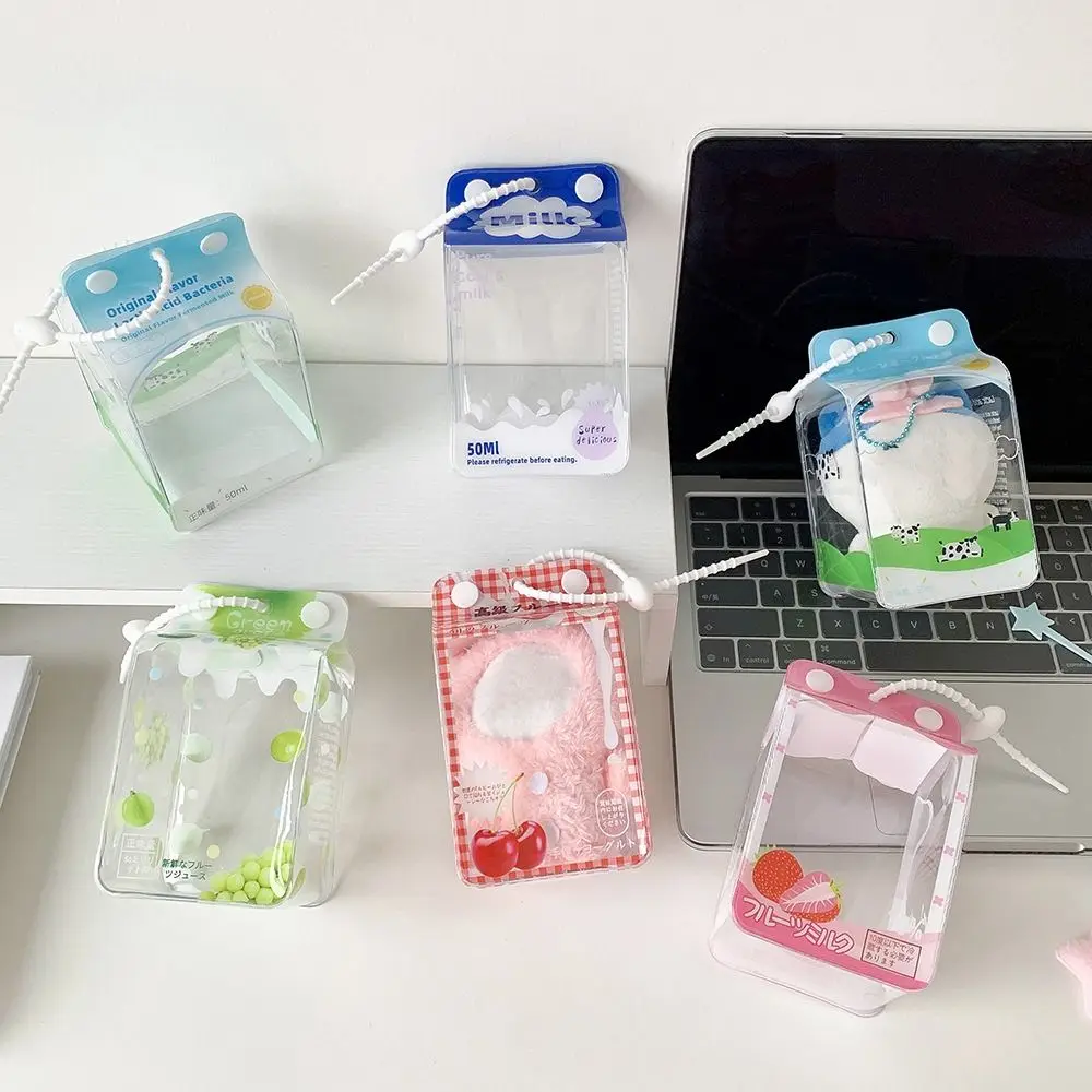 Waterproof PVC Doll Display Bag 10cm Doll Storage Clear Doll Protective Pouch With Lanyard Cotton Doll Out Bag Outdoor Travel