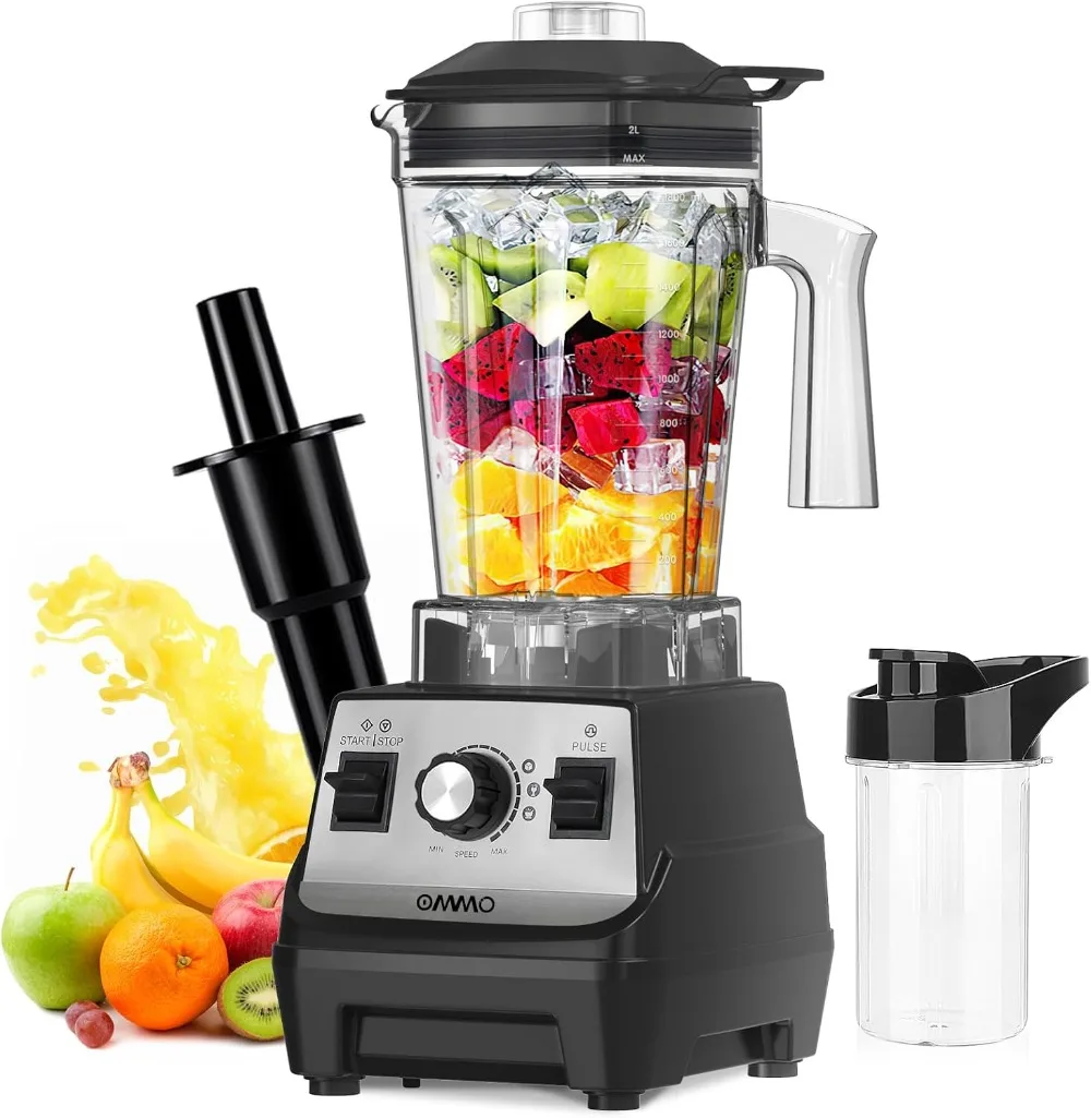 Batidora vaso de alto rendimiento 1,8 l, vaso To-Go 300 ml, cuchillo metal de 6 capas, función pulso, máx 18