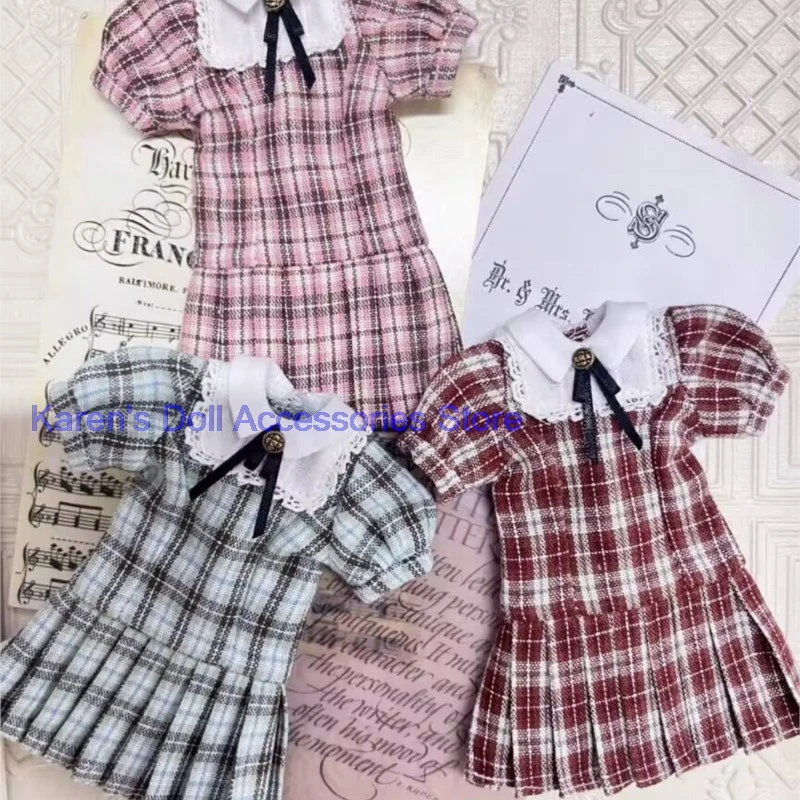 

1 шт. Академическое платье в клетку для кукол Landoudu/Blythe (подходит для Lulu, YMY24, OB22, 24, 26, Zone, Jenny)