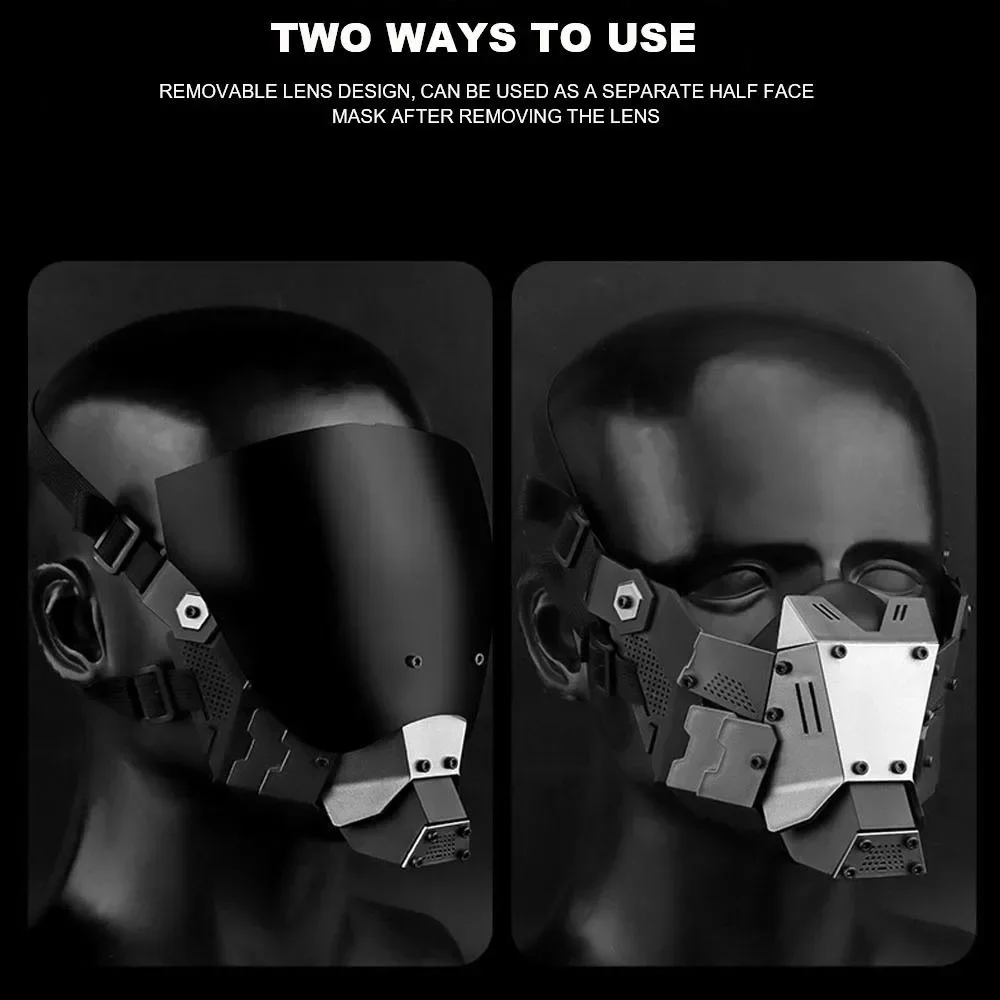 

Тактическая маска для пейнтбола на все лицо, аксессуар для велоспорта на открытом воздухе с черным визором, реквизит для костюмированных вечеринок