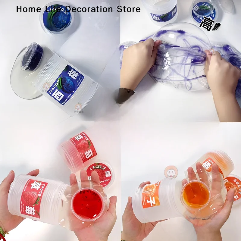 【TG】300ml Fake Water Simulated Juice Fascial Sensation Slow Rebound Stress Relief Toys Transparent Funny Toy Kids Birthday Gifts