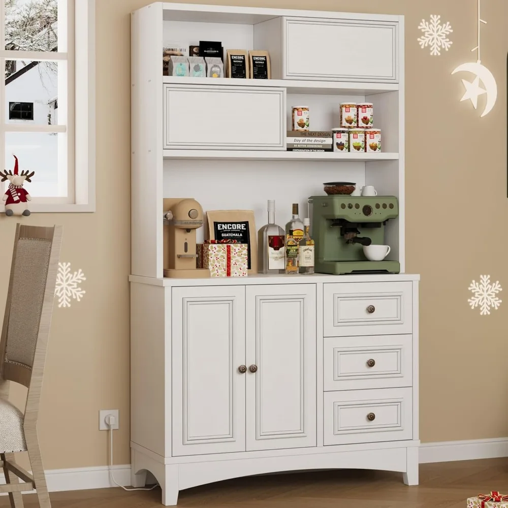 71 خزانة مخزن بيضاء للمزرعة مع محطة شحن، وحدة تخزين من 4 أنواع وتصميم مضاد للطرف، وخزانة مطبخ مع رف قابل للتعديل