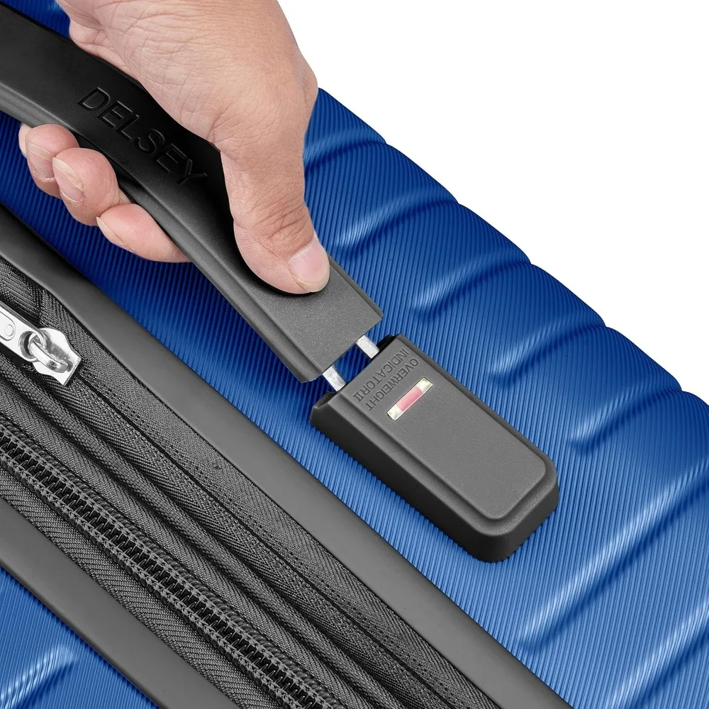 Delsey Paris Cruise 3.0 Equipaje giratorio de carcasa dura expandible, azul, mediano 24 pulgadas