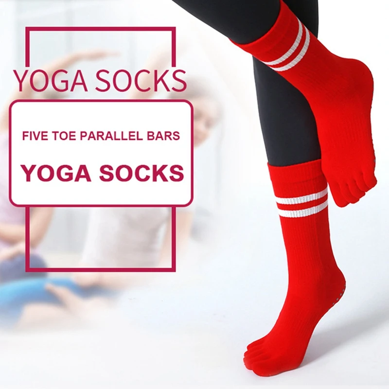 

1Pair Yoga Socks Anti Slip Comfortable Shockproof Sock Mouth Five Toed Socks Allow Your Feet to Move Freely