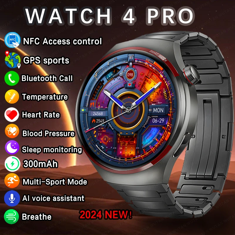 

2024 New for Huawei Watch 4 Pro Men Business Watchs GPS Sport Tracker AOMLED HD Screen NFC Bluetooth Call smart watches Original