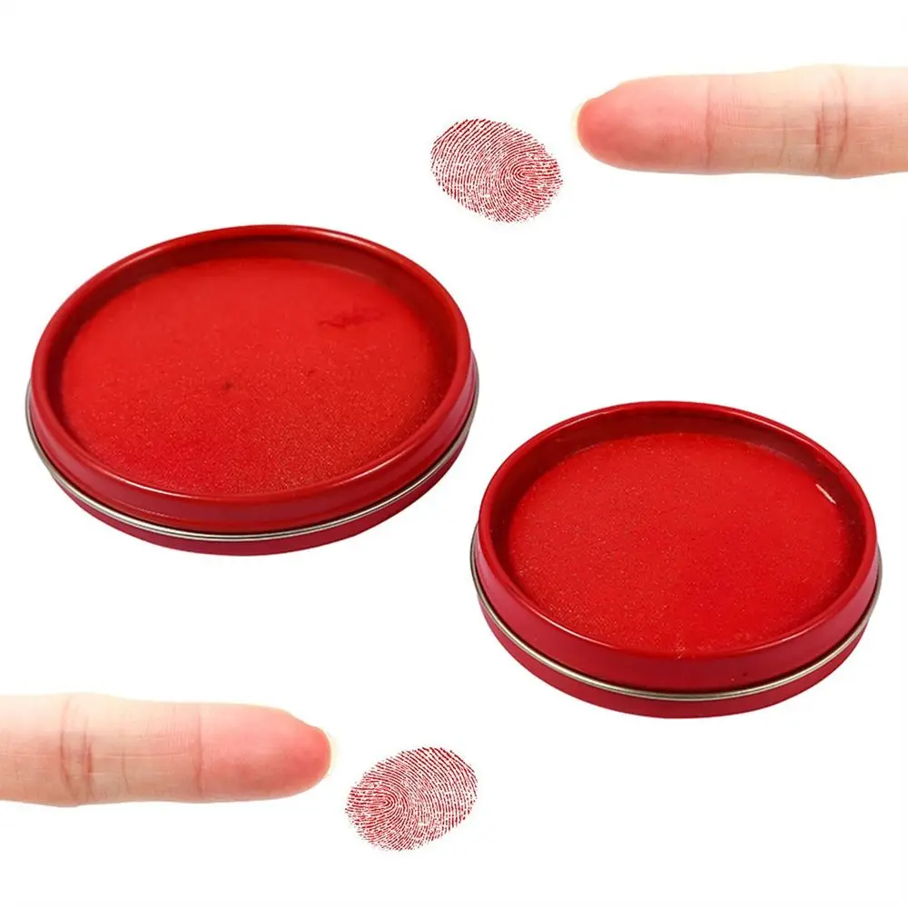 Mini almohadilla de tinta transparente para estampado de huellas dactilares, almohadilla de tinta antihuellas de secado rápido, Color rojo para firma de notaario, almohadilla de tinta para negocios