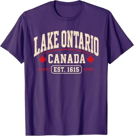 Ontario-See Kanada Vintage EST 1615 Kanadischer Stolz Lake Life T-Shirt Ontario Bootfahren Angeln Urlaubskleidung Persönlichkeits-T-Shirt – Detail 13