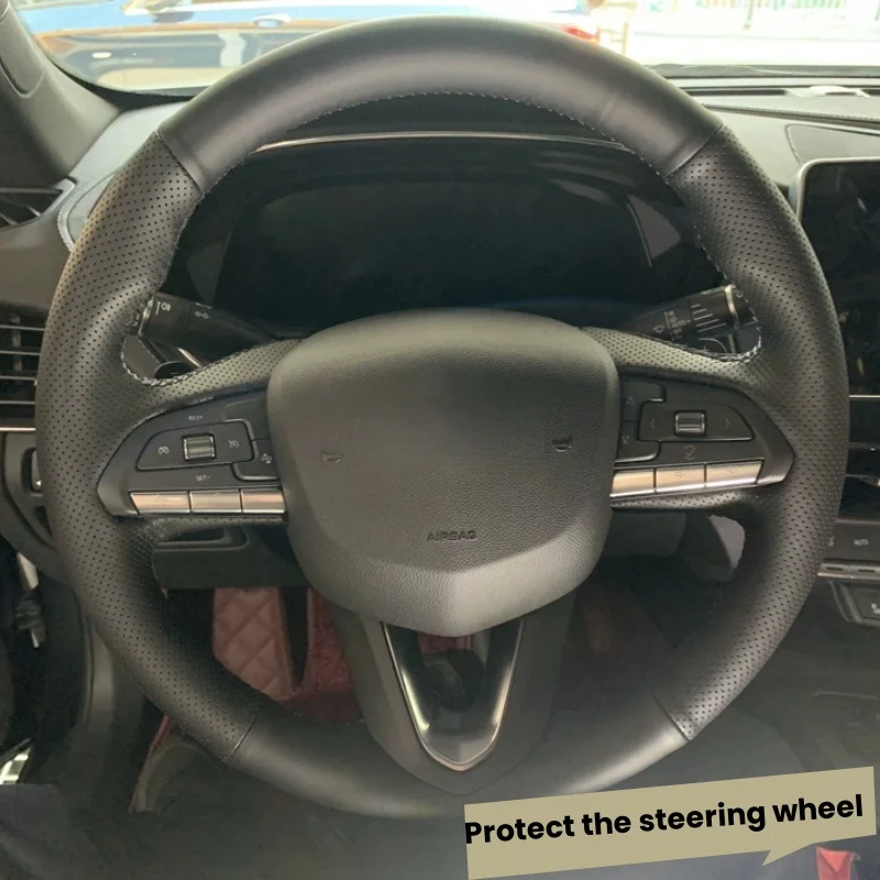 

Custom Hand Sewing Anti-slip Genuine Leather Car Steering Wheel Cover For Mercedes Benz A W177 B W247 C-Class W205 CLS-Class