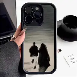 Oil Painting Couple Silicone Phone Case for iPhone 13 12 11 14 15 16 Pro Max XS X XR Case For iPhone 7 8 Plus SE 2020 Soft Cover