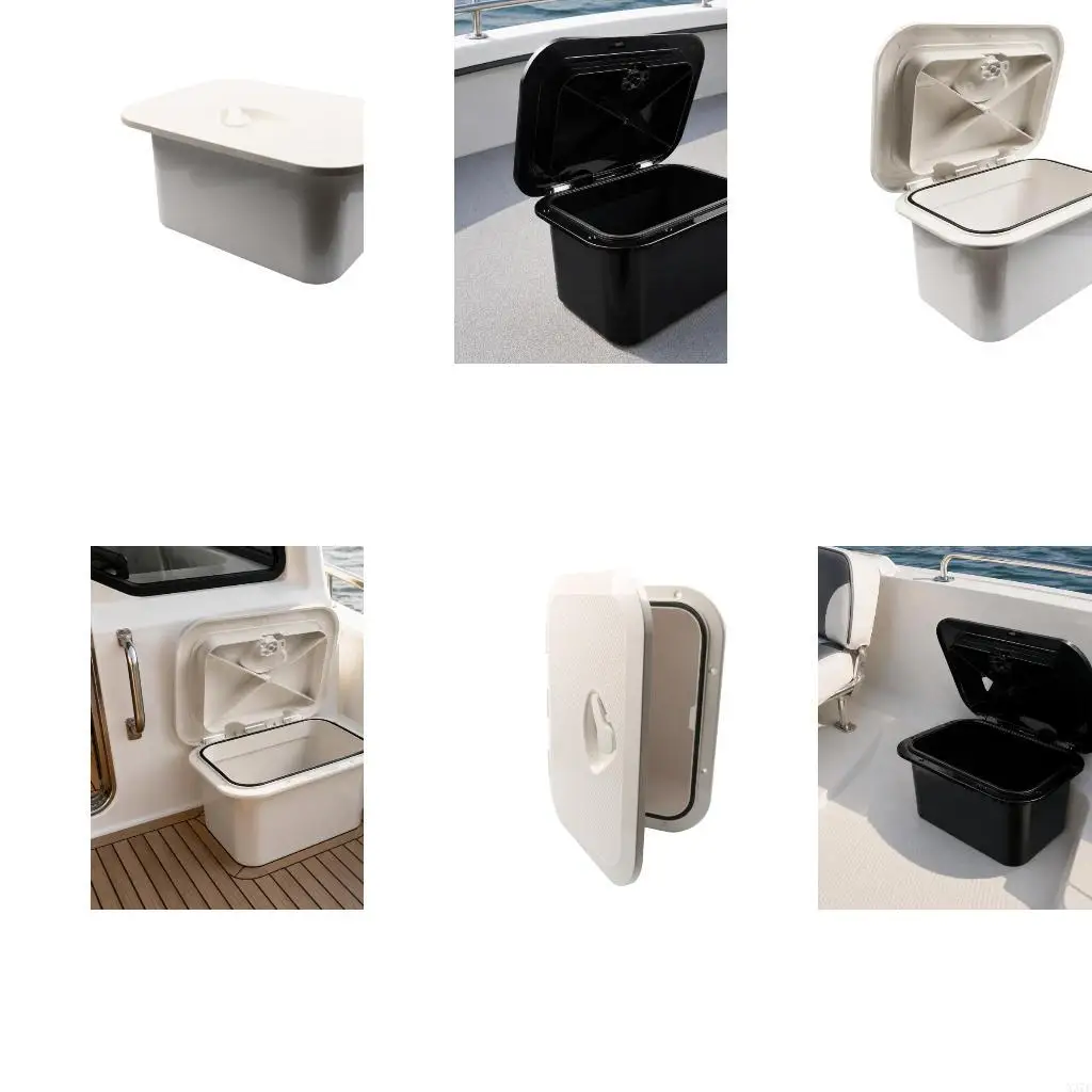 Boat Storage Compartment with Hinged Lid and Flush Mount ABS Box for Deck Access, Cabin Use, and Marine Gear Order X37F