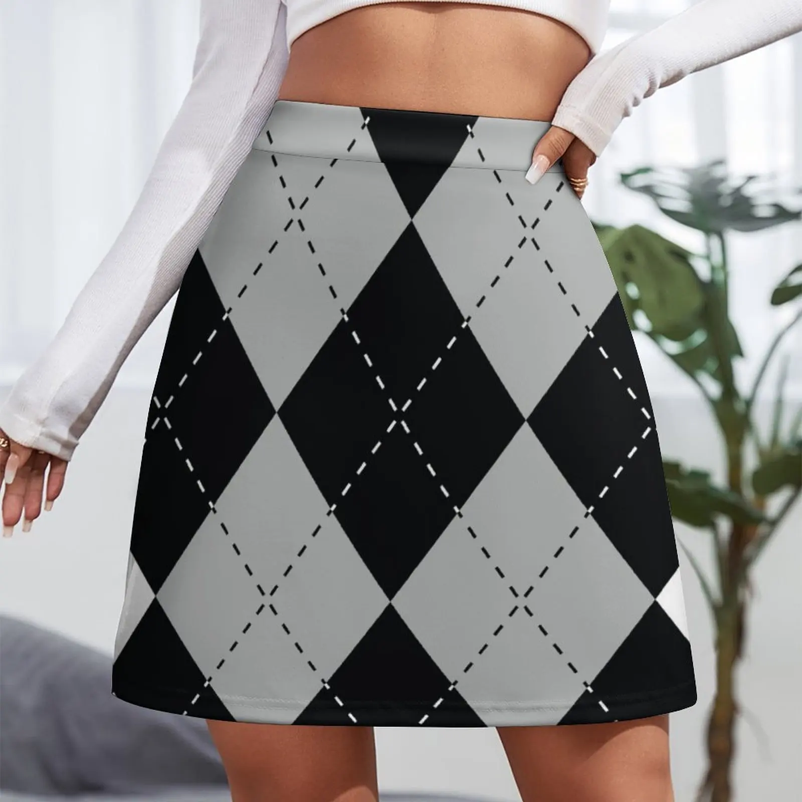 Argyle Diamonds 9 Black Mini Skirt Women's skirt skirts for womens luxury evening dresses 2023 skirts for womans