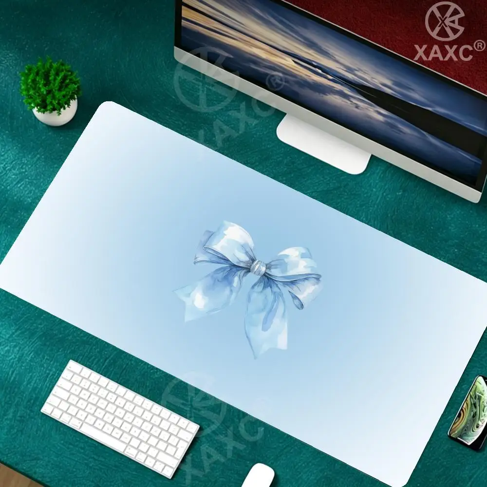 Simple Korean Bow Pu Leather XAXCOffice Desk Mat Mouse Pad Computer Speed Type Carpet Mat Player Laptop Keyboard Cartoon