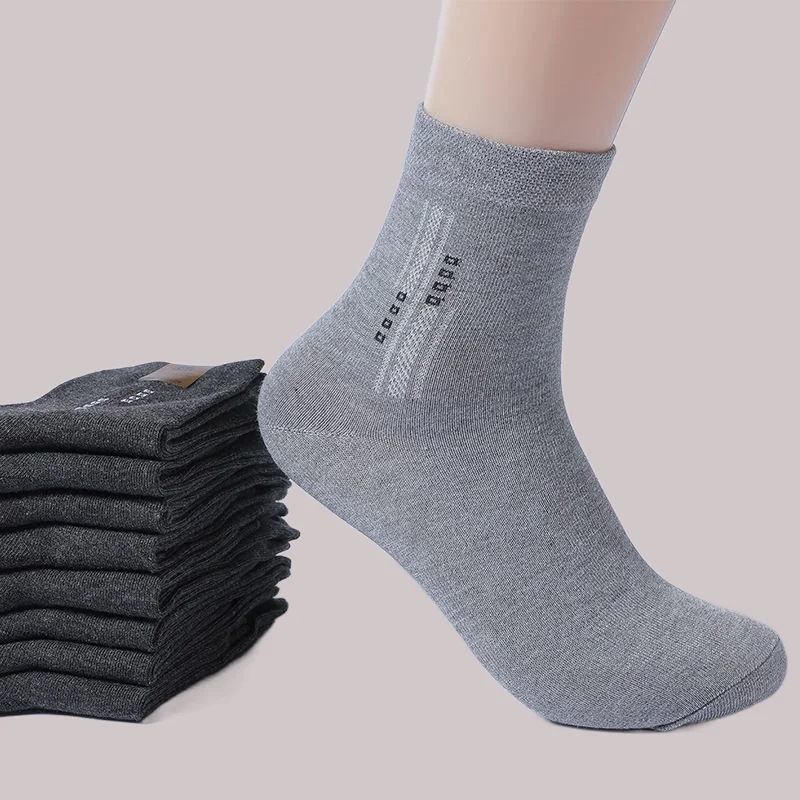 5/10 Pairs Versatile Retro Solid Color College Style High Quality Anti-Odor and Sweat-Absorbent Socks High-End Mid-Calf Socks