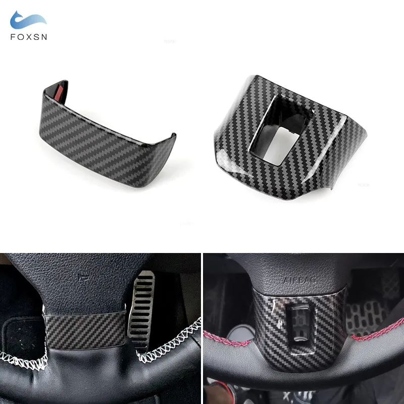 ABS Carbon Texture Steering Wheel Panel Frame Trim Sticker For VW Golf 5 MK5 6 MK6 Jetta Bora Polo Passat B6 B7 Touran Tiguan CC
