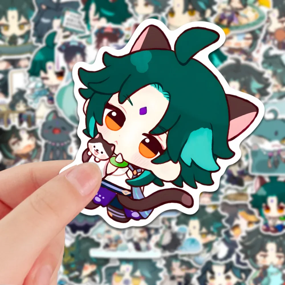 10/50 pièces jeu Yuanshen périphérique Q Version autocollants Cosplay Figure Xiao autocollants imperméables pour bricolage téléphone guitare cahier casque 10/50 pièces jeu Yuanshen périphérique Q Version autocollants Cosplay Figure Xiao autocollants imperméables pour bricolage téléphone guitare cahier casque