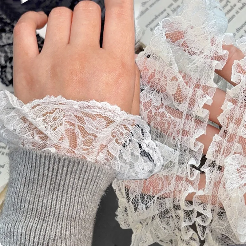 6CM Wide HOT Embroidery White Black 3D Flower Lace FabricTrim Ribbon DIY Sewing Applique Collar Dress Wedding Guipure Decor